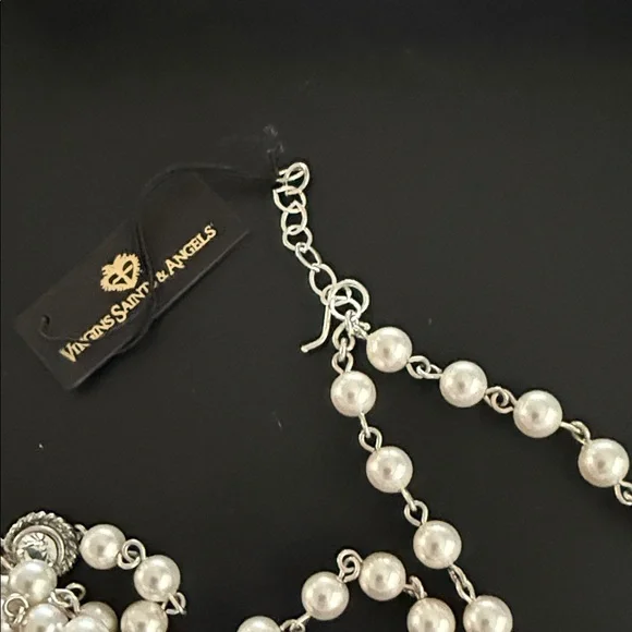 VSA PEARL BEADED WRAP NECKLACE 6MM PEARLS CREAM - NWT - Picture 8 of 11